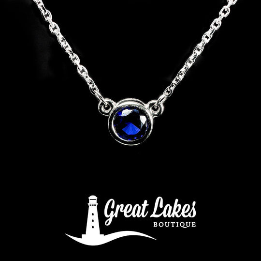 White Gold & Sapphire Necklace