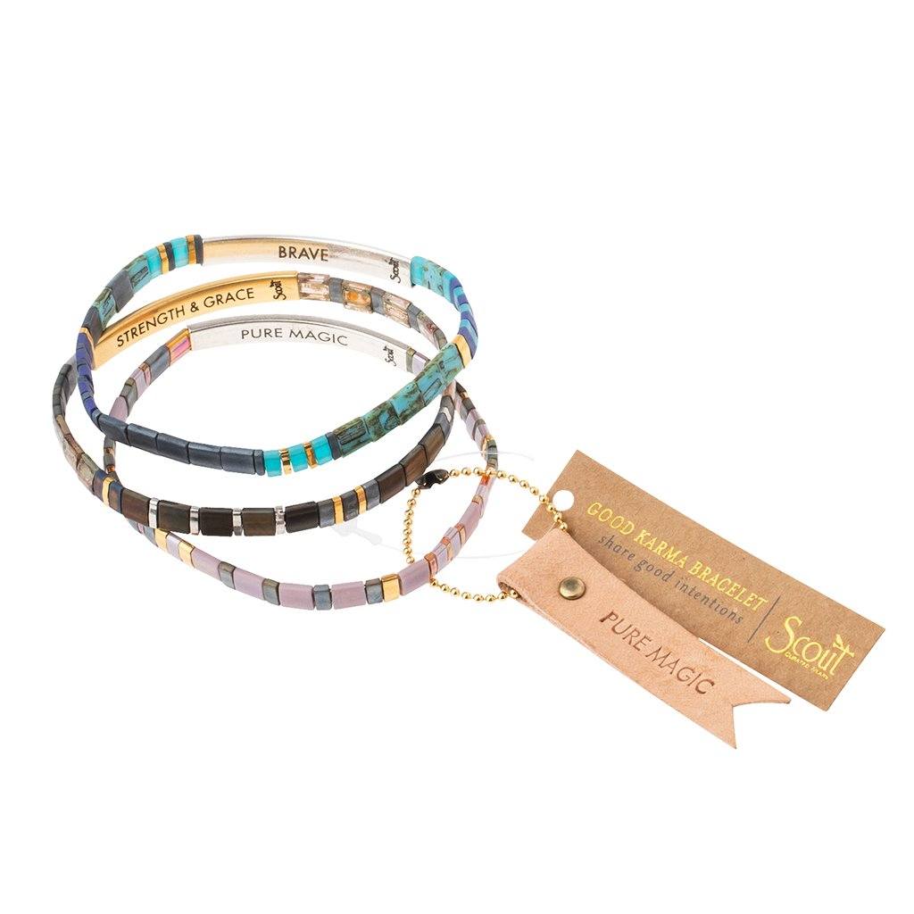 Scout Curated Wears Scout Curated Wears Good Karma Miyuki Bracelet | Gratitude - Earth Sky &amp; Silver