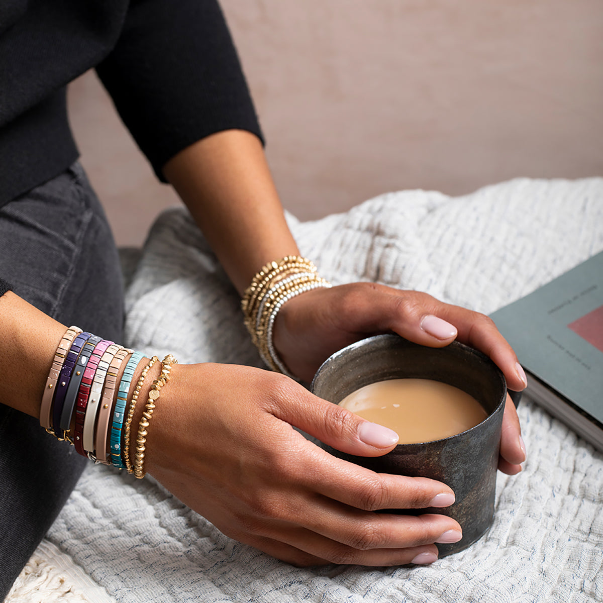 Scout Curated Wears Scout Curated Wears Good Karma Ombre Bracelet Strength &amp; Grace Midnight &amp; Silver