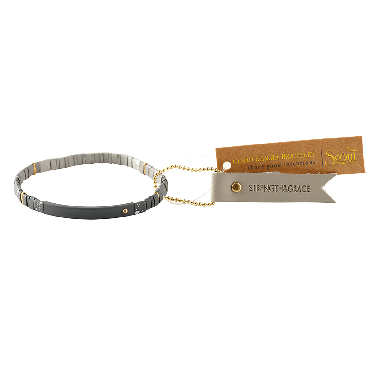 Scout Curated Wears Scout Curated Wears Good Karma Ombre Bracelet Strength &amp; Grace Charcoal &amp; Gold