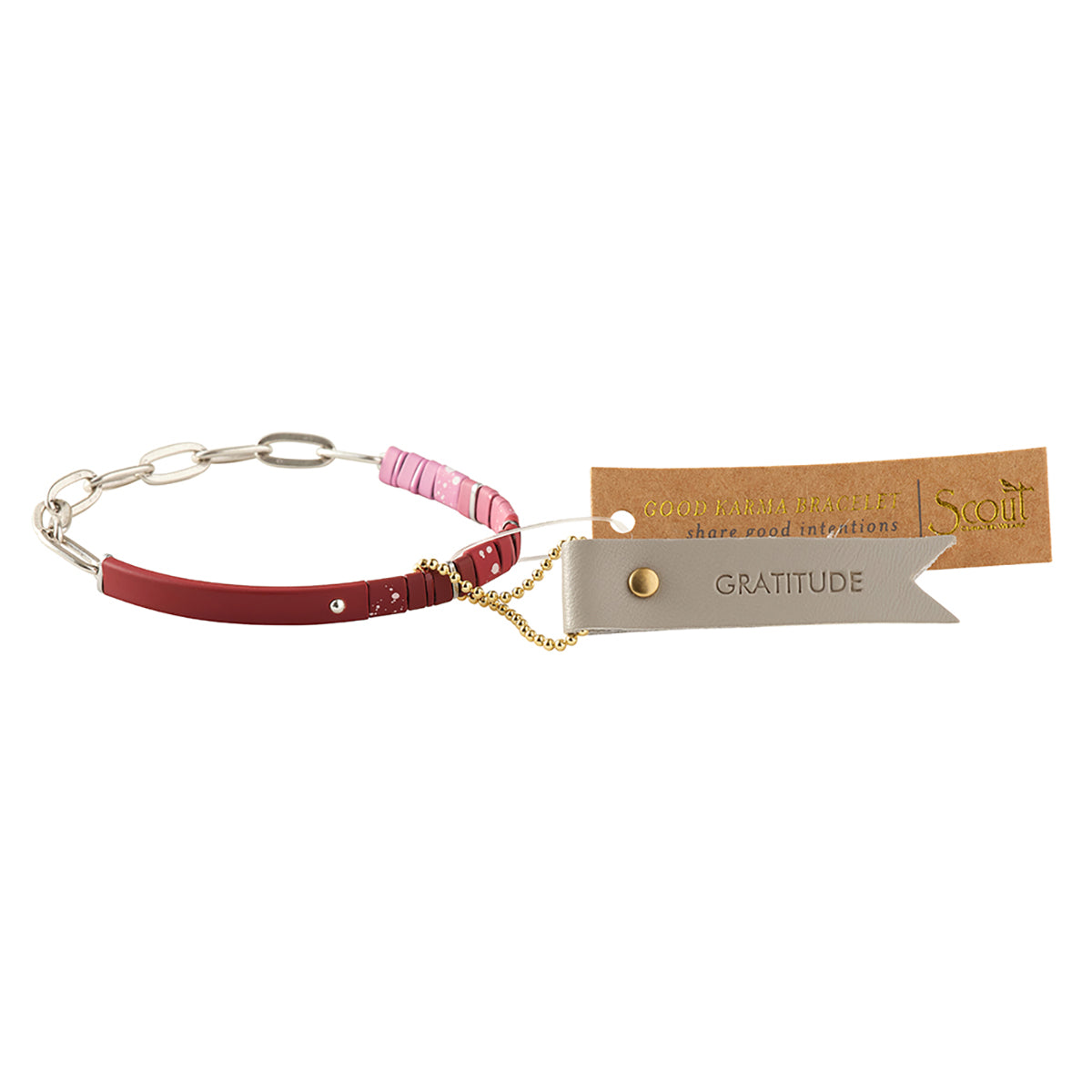 Scout Curated Wears Scout Curated Wears Good Karma Ombre with Chain Bracelet Gratitude Mulberry &amp; Silver