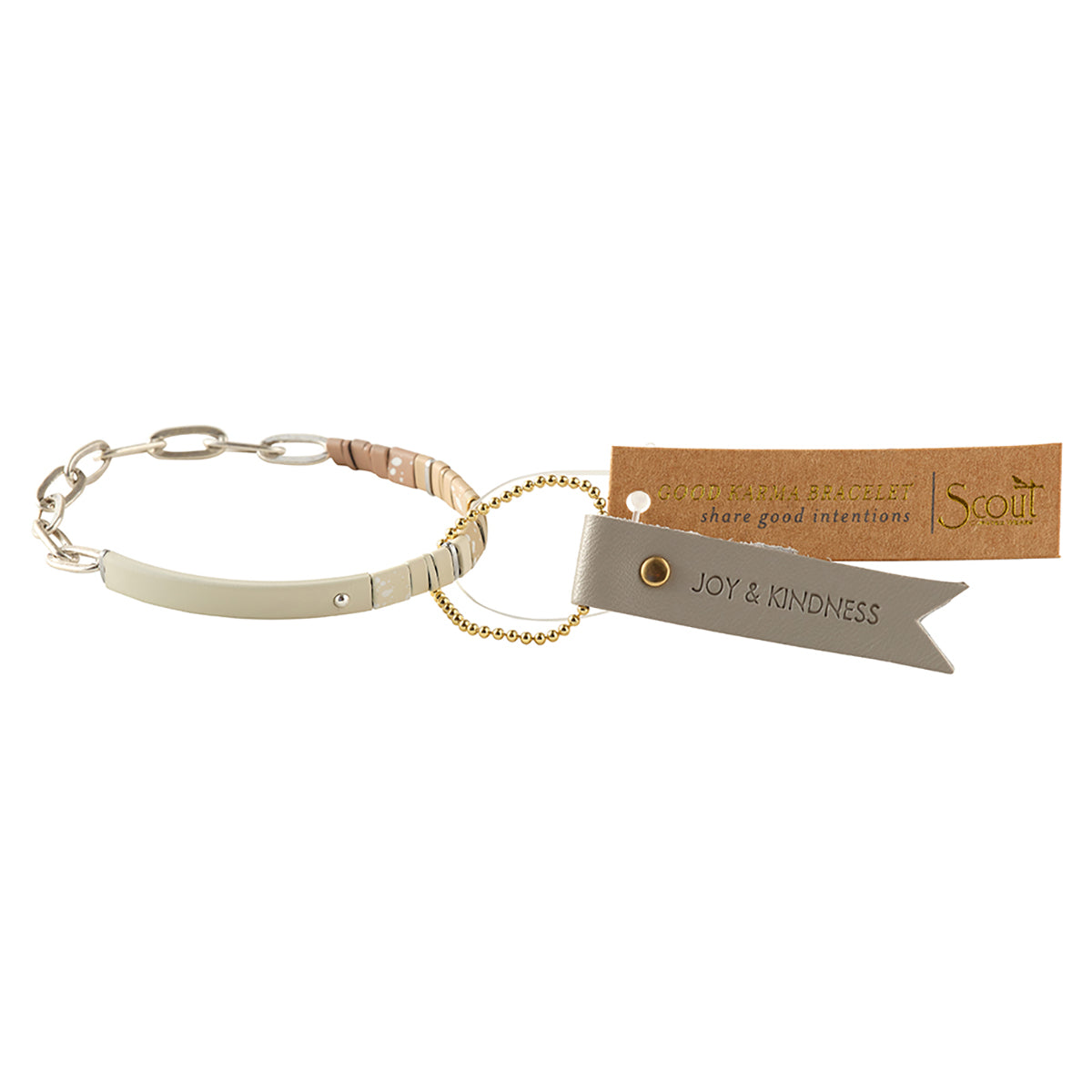 Scout Curated Wears Scout Curated Wears Good Karma Ombre with Chain Bracelet Joy &amp; Kindness Ivory &amp; Silver