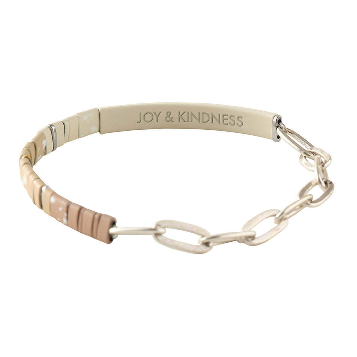 Scout Curated Wears Scout Curated Wears Good Karma Ombre with Chain Bracelet Joy &amp; Kindness Ivory &amp; Silver