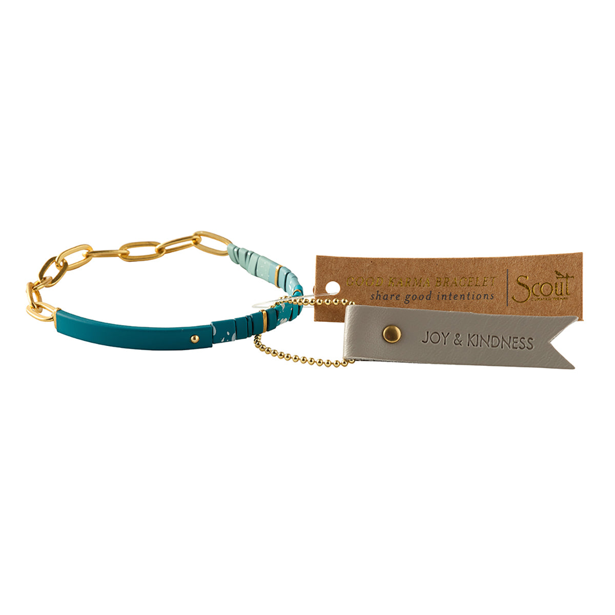 Scout Curated Wears Scout Curated Wears Good Karma Ombre with Chain Bracelet Joy &amp; Kindness Turquoise &amp; Gold