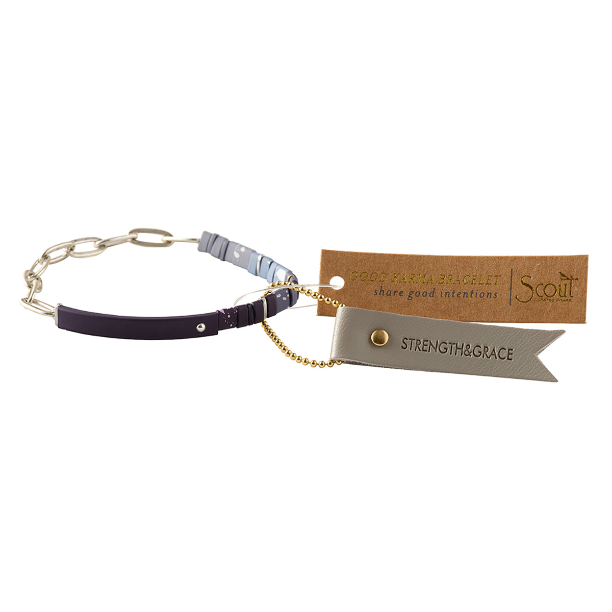 Scout Curated Wears Scout Curated Wears Good Karma Ombre with Chain Bracelet Strength &amp; Grace Midnight &amp; Silver