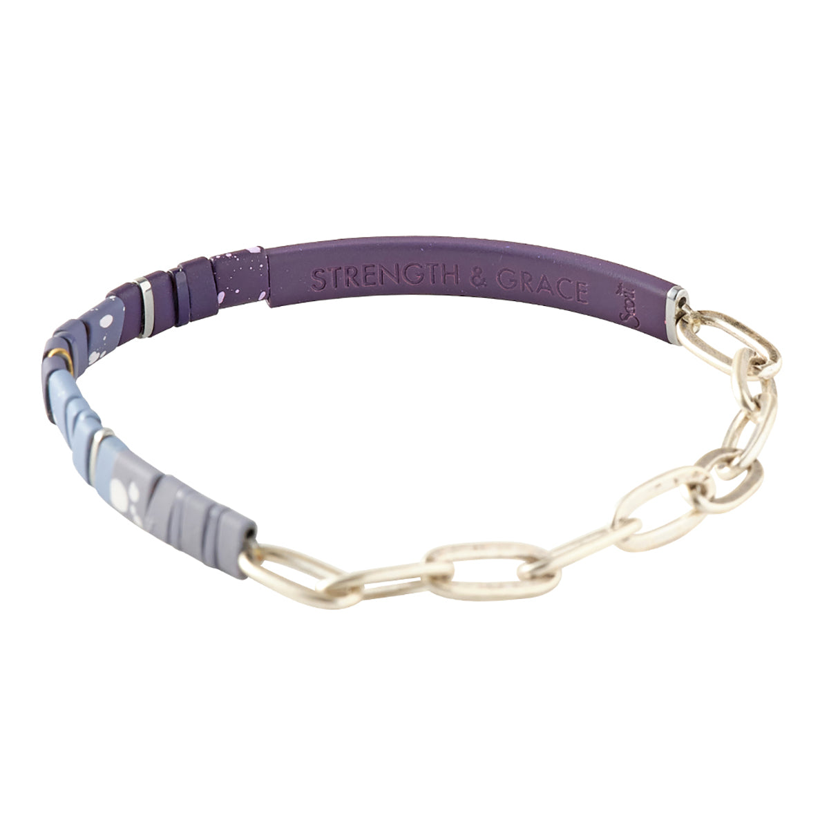 Scout Curated Wears Scout Curated Wears Good Karma Ombre with Chain Bracelet Strength &amp; Grace Midnight &amp; Silver