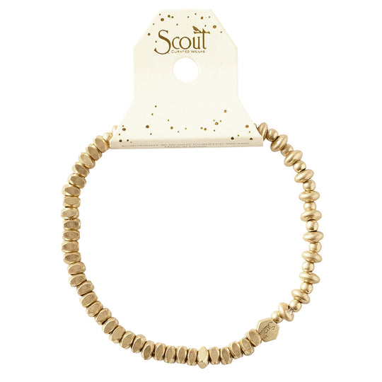 Scout Curated Wears Mini Metal Stacking Bracelet Mixed Beads Gold