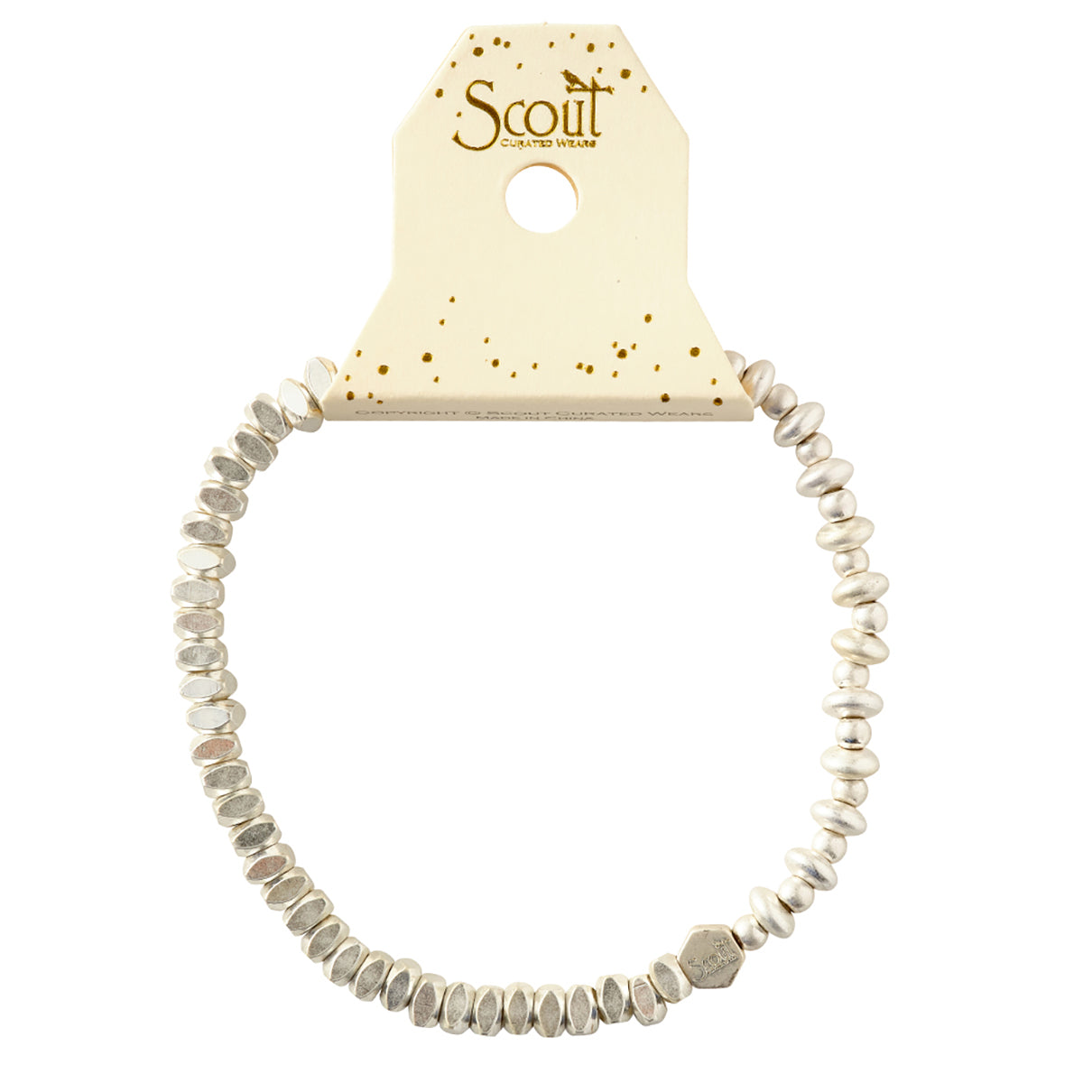 Scout Curated Wears Scout Curated Wears Mini Metal Stacking Bracelet Mixed Beads Silver
