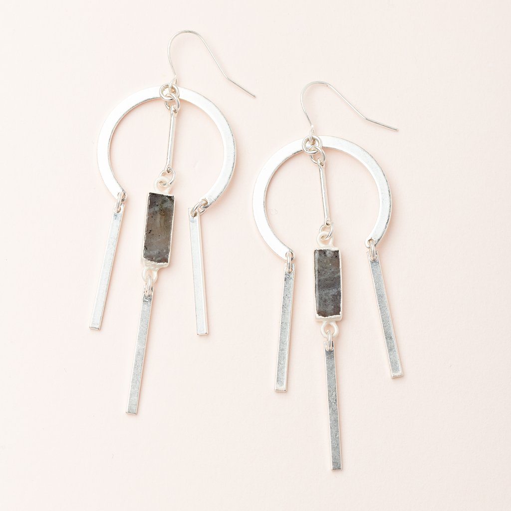 Scout Curated Wears Dream Catcher Stone Earring Labradorite &amp; Silver