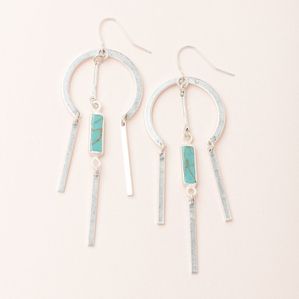 Scout Curated Wears Dream Catcher Stone Earring Turquoise &amp; Silver