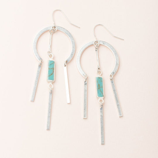 Dream Catcher Stone Earring Turquoise & Silver