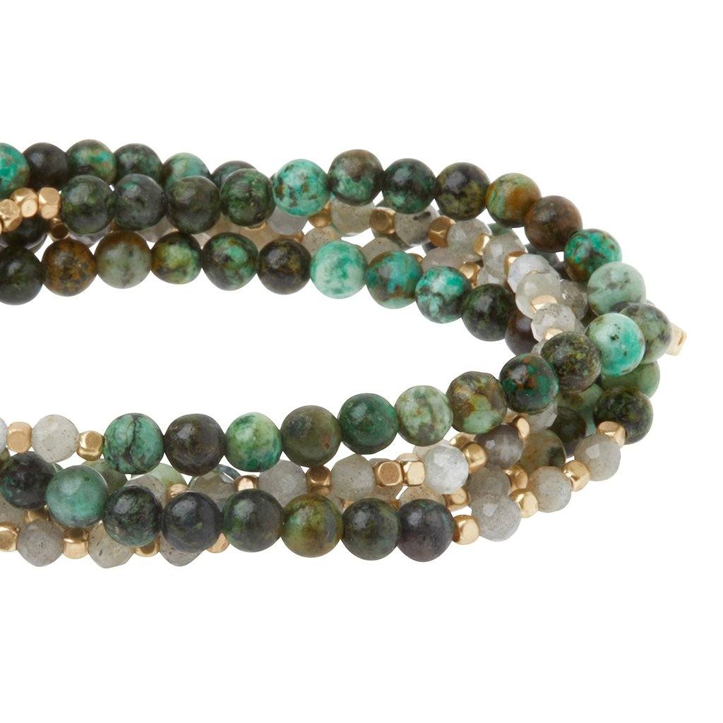 Scout Curated Wears Stone Duo Wrap Set Labradorite African Turquoise &amp; Gold