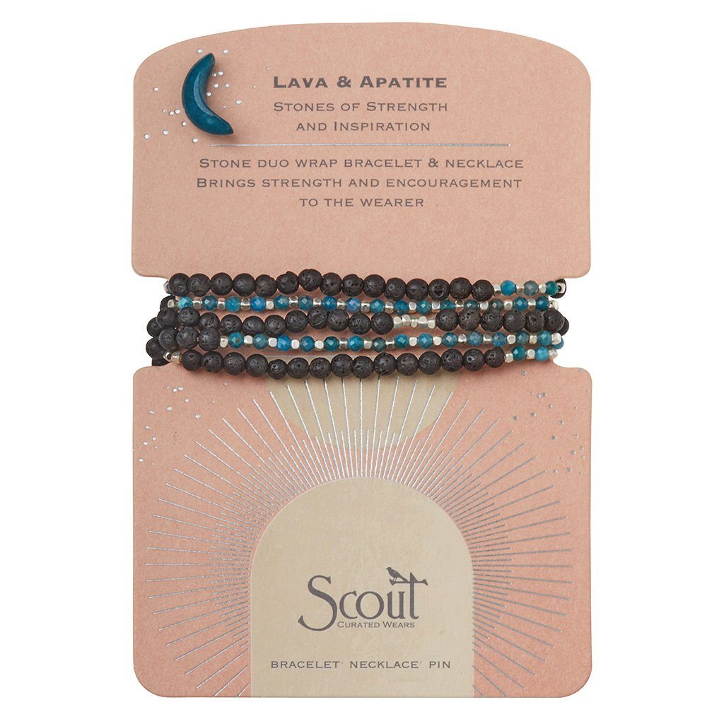 Scout Curated Wears Stone Duo Wrap Set Lava Apatite &amp; Silver