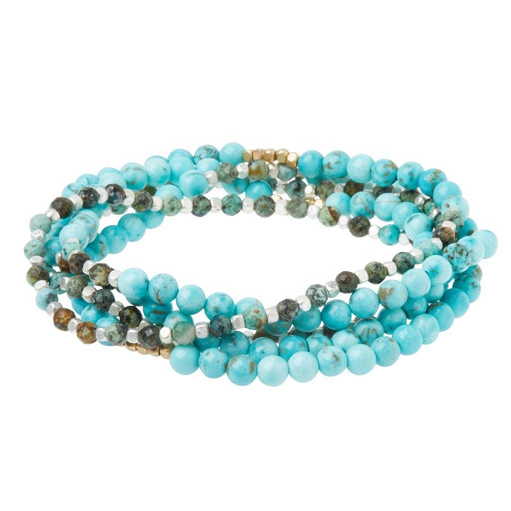 Scout Curated Wears Stone Duo Wrap Set Turquoise &amp; African Turquoise Gold &amp; Silver