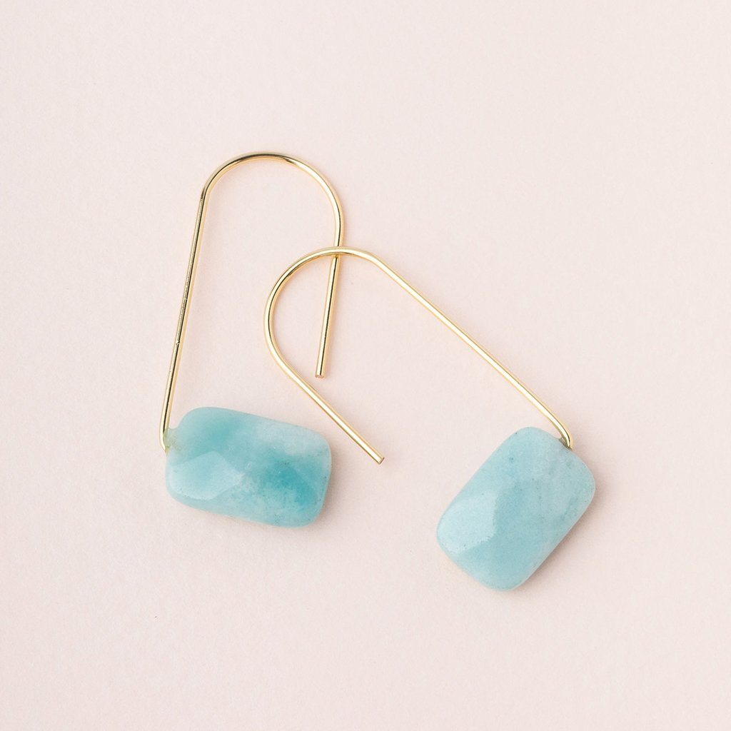 Scout Curated Wears Floating Stone Earring Amazonite &amp; Gold