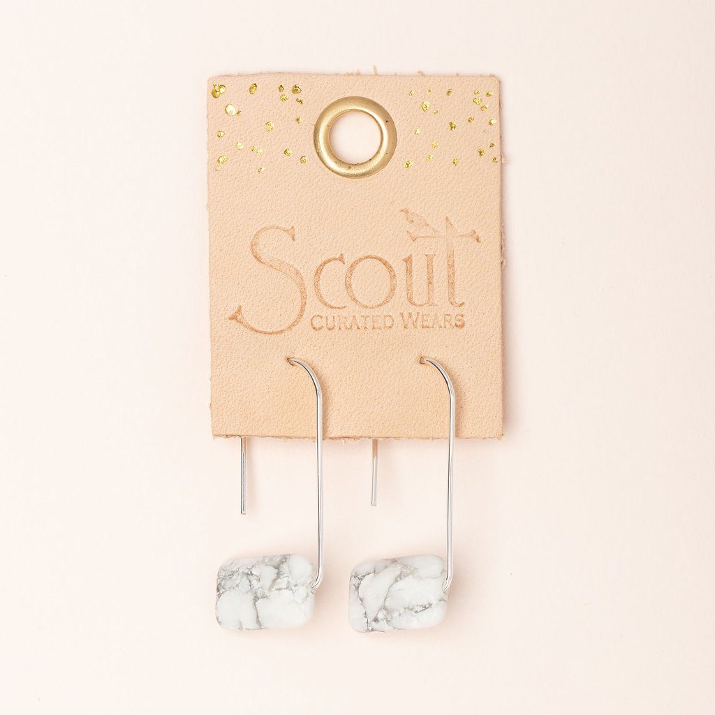 Scout Curated Wears Floating Stone Earring Howlite &amp; Silver