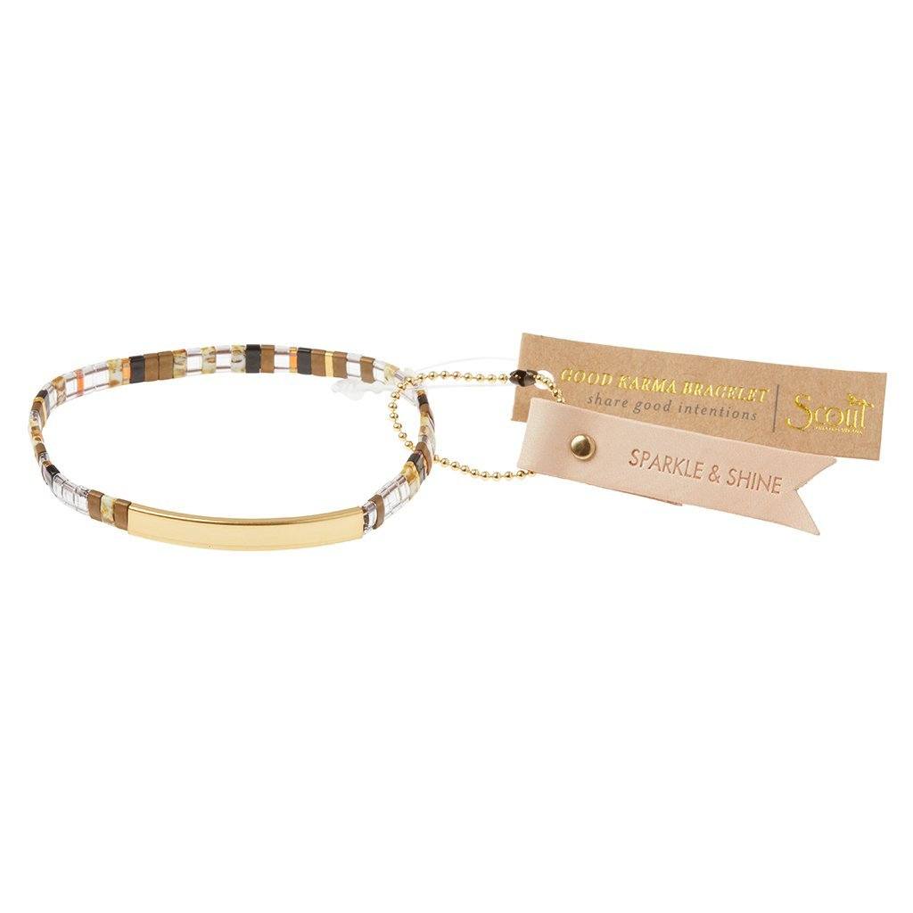 Scout Curated Wears Good Karma Miyuki Bracelet Sparkle &amp; Shine in Topaz &amp; Gold