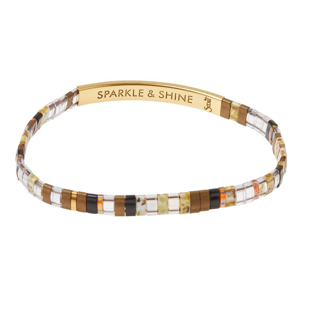 Scout Curated Wears Good Karma Miyuki Bracelet Sparkle &amp; Shine in Topaz &amp; Gold