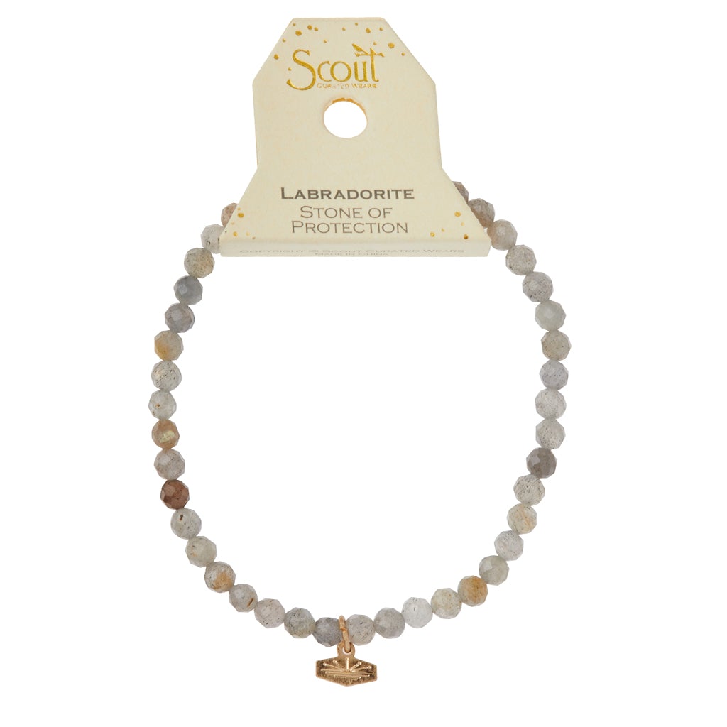 Scout Curated Wears Scout Curated Wears Mini Faceted Stone Stacking Bracelet Labradorite &amp; Gold