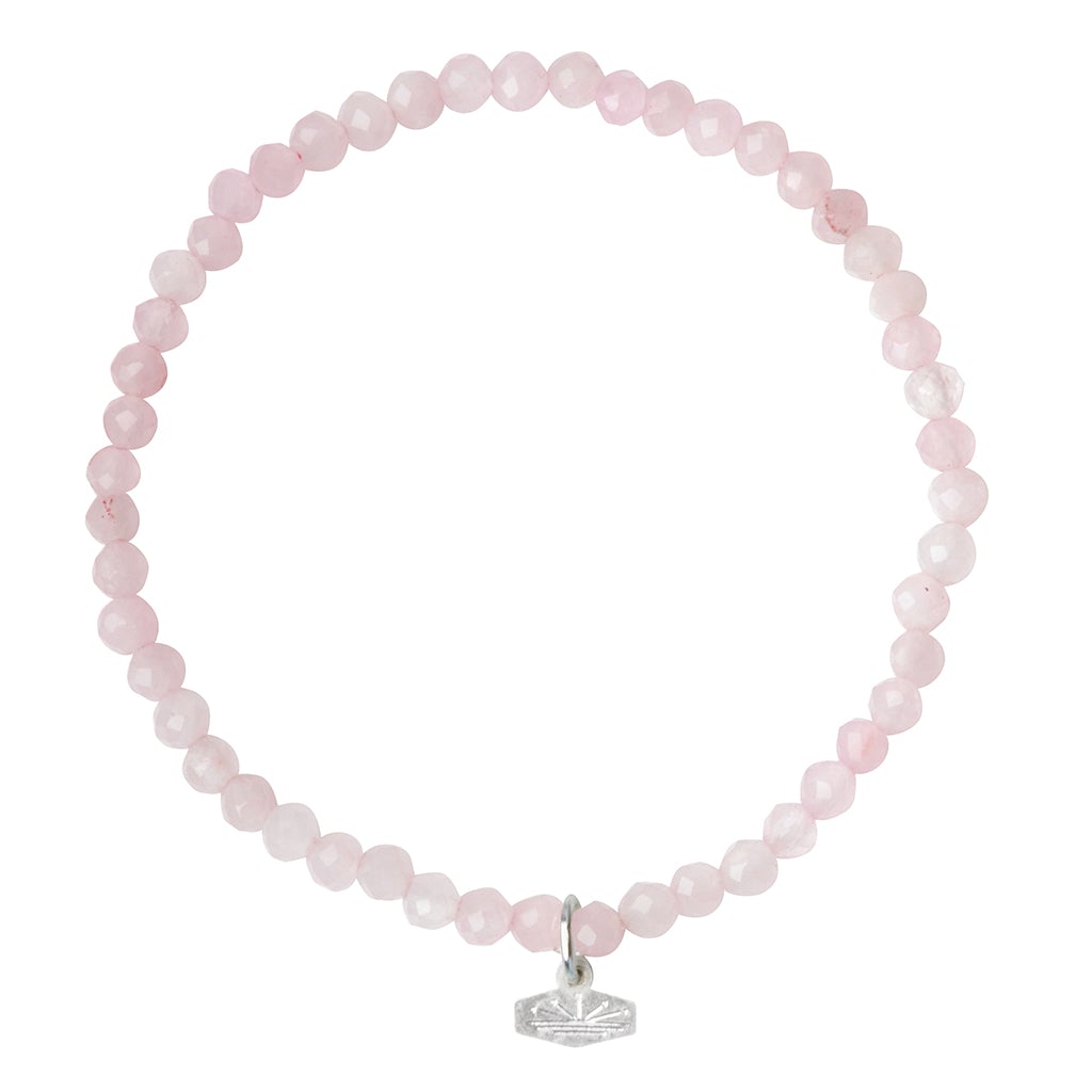 Scout Curated Wears Scout Curated Wears Mini Faceted Stone Stacking Bracelet Rose Quartz &amp; Silver