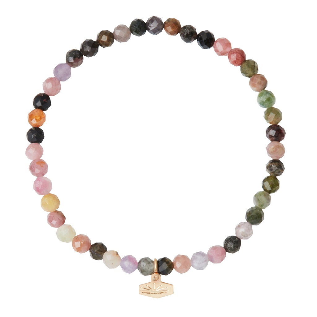 Scout Curated Wears Scout Curated Wears Mini Faceted Stone Stacking Bracelet Tourmaline &amp; Gold