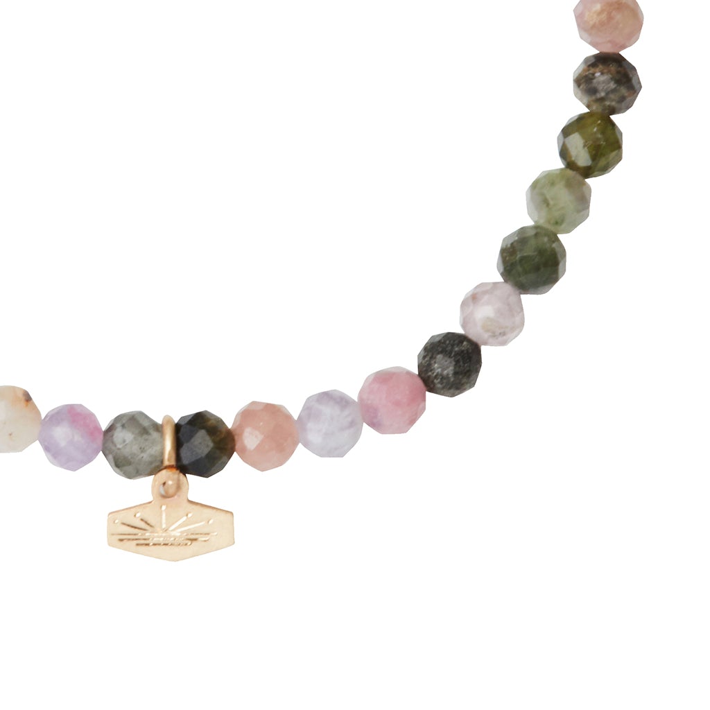 Scout Curated Wears Scout Curated Wears Mini Faceted Stone Stacking Bracelet Tourmaline &amp; Gold