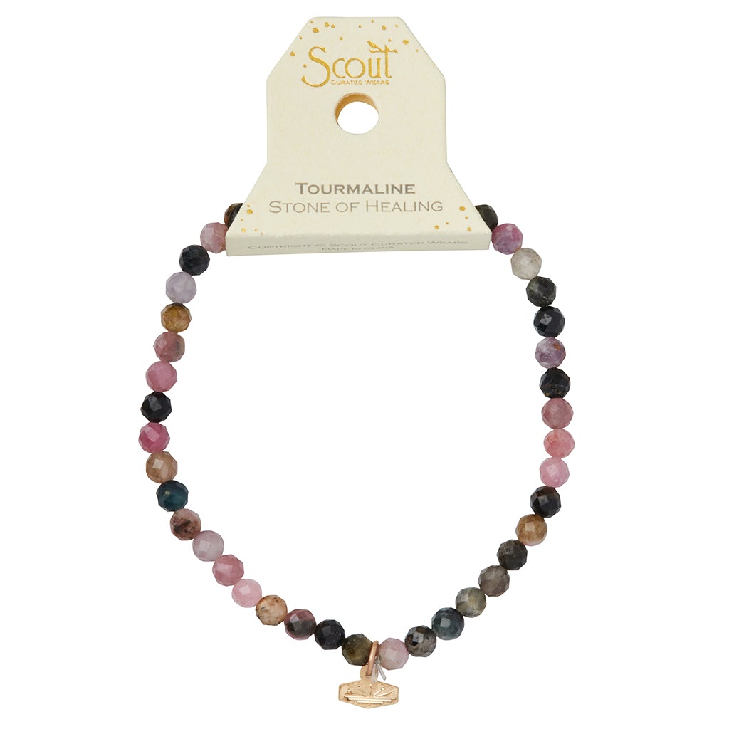 Scout Curated Wears Scout Curated Wears Mini Faceted Stone Stacking Bracelet Tourmaline &amp; Gold