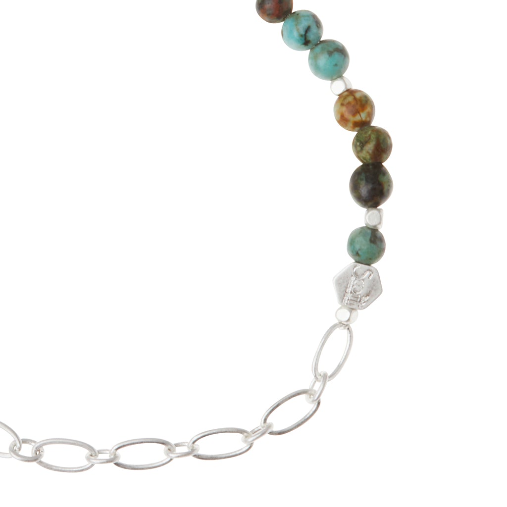 Scout Curated Wears Scout Curated Wears Mini Stone Chain Stacking Bracelet African Turquoise &amp; Silver