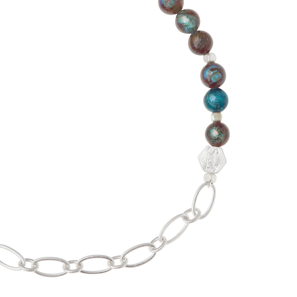 Scout Curated Wears Scout Curated Wears Mini Stone Chain Stacking Bracelet Blue Sky Jasper &amp; Silver