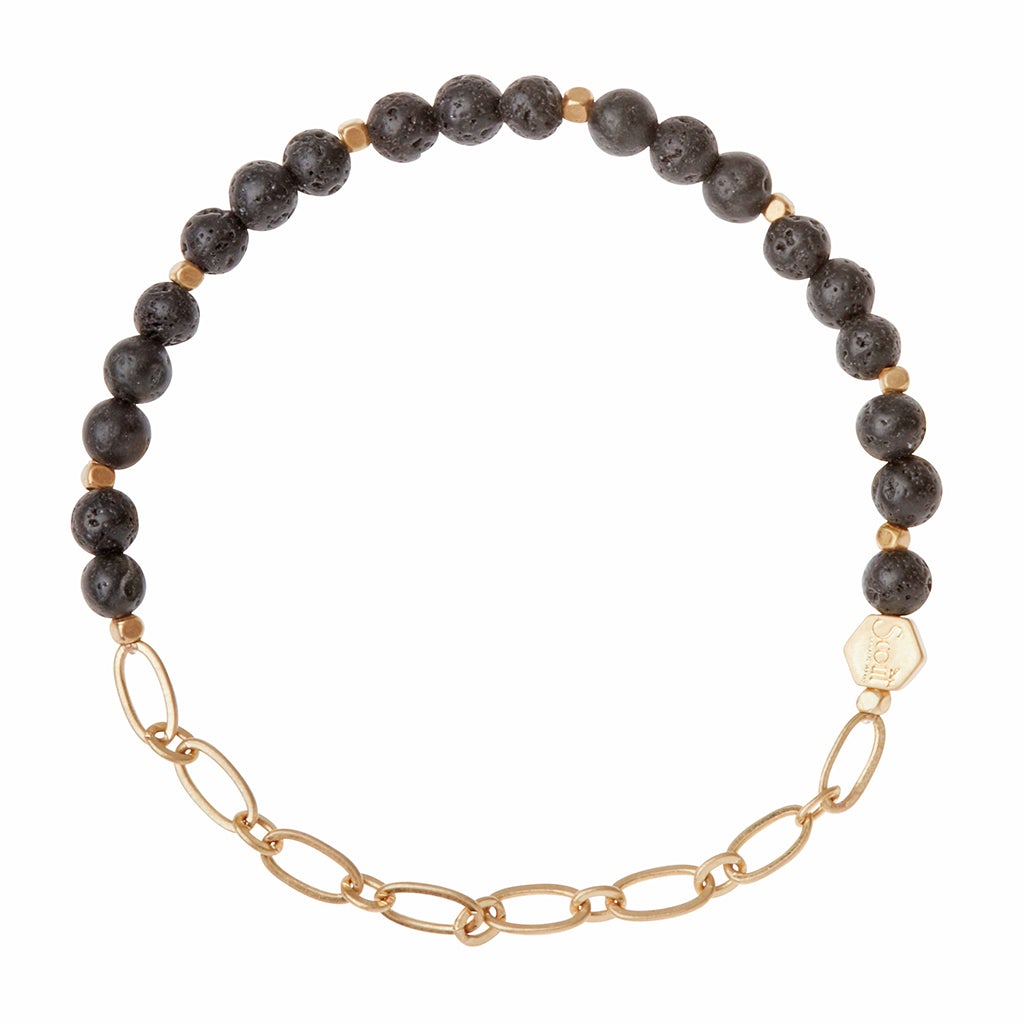 Scout Curated Wears Scout Curated Wears Mini Stone Chain Stacking Bracelet Lava &amp; Gold