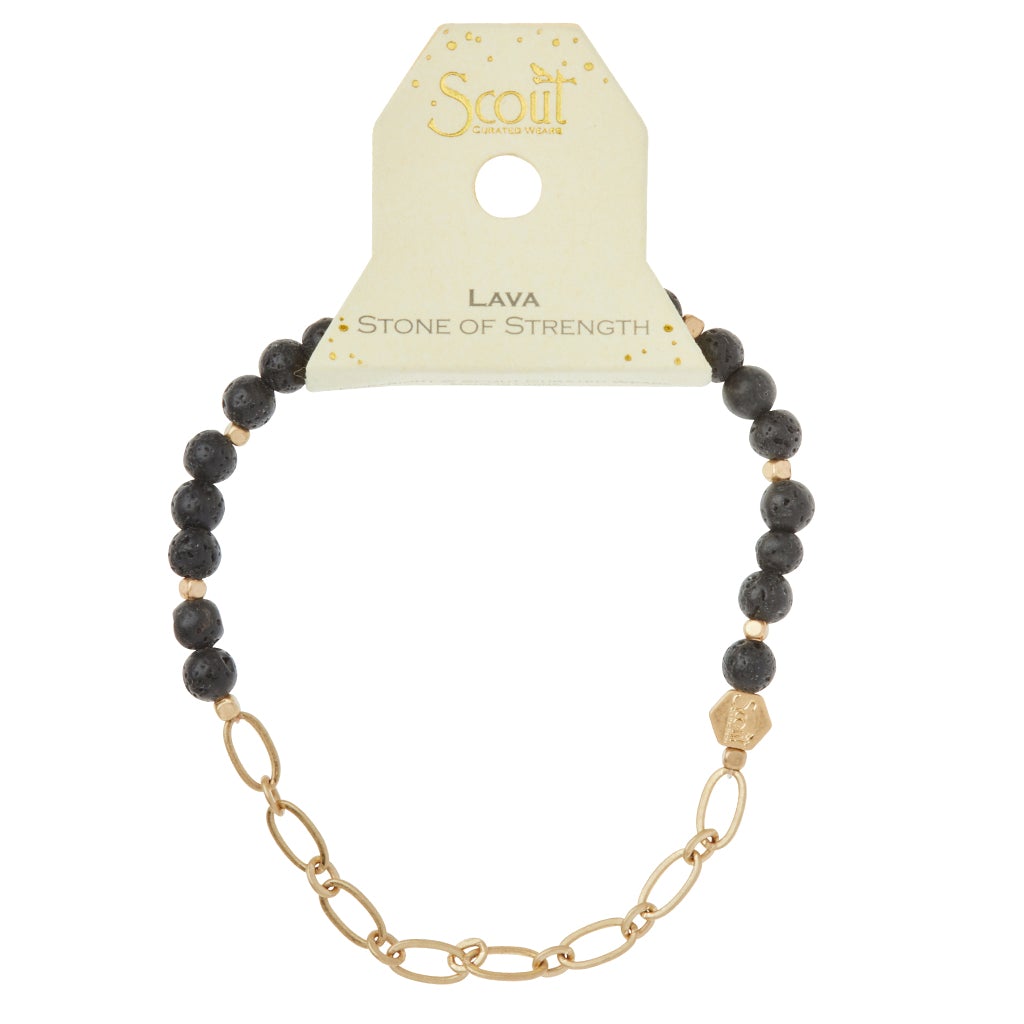 Scout Curated Wears Scout Curated Wears Mini Stone Chain Stacking Bracelet Lava &amp; Gold