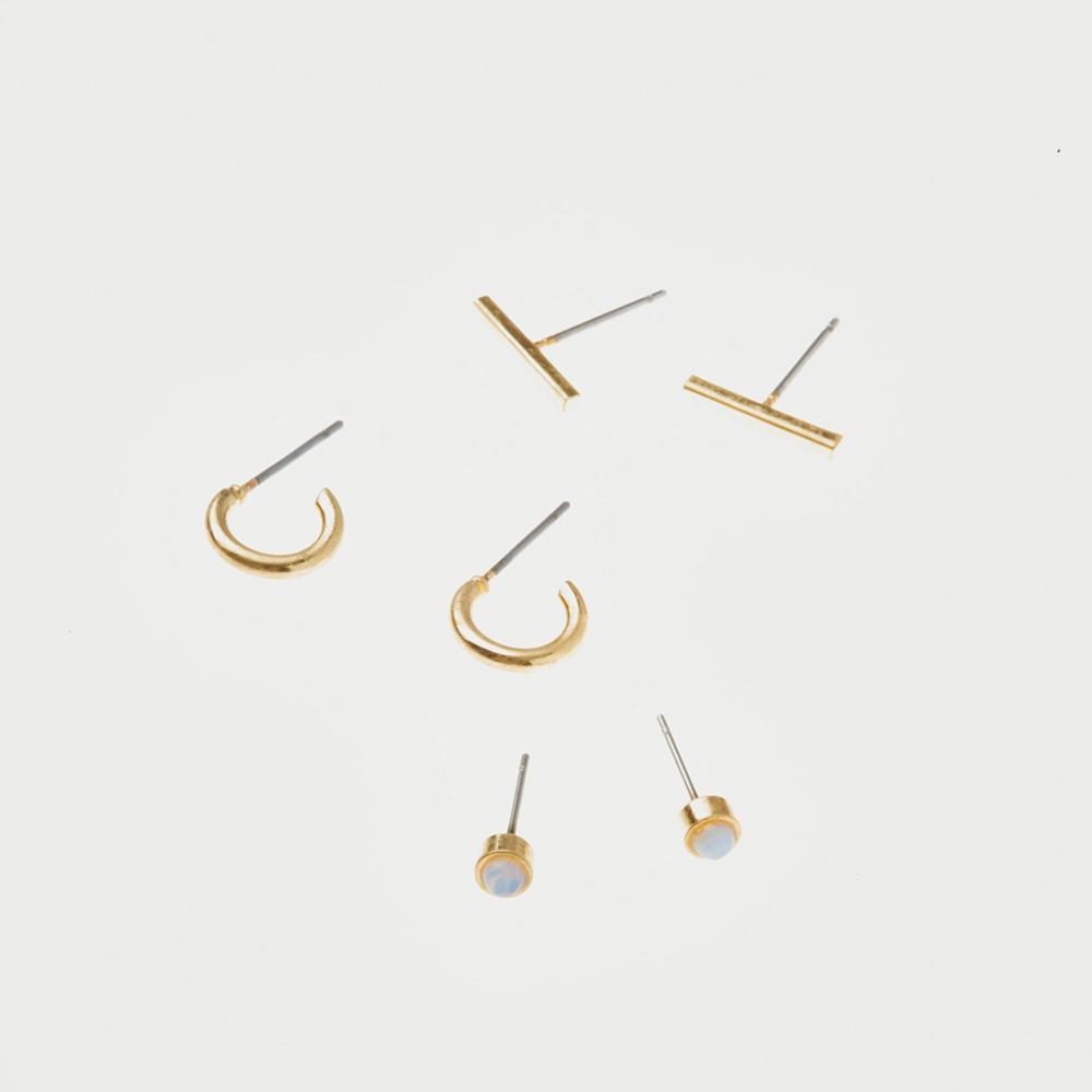 Scout Curated Wears Scarlett Stud Trio Gold