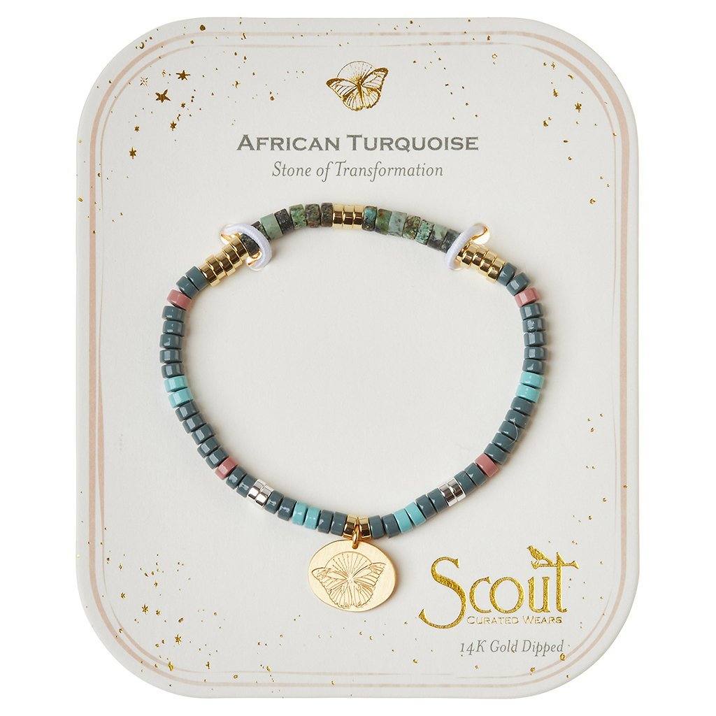 Scout Curated Wears Stone Intention Charm Bracelet African Turquoise &amp; Gold