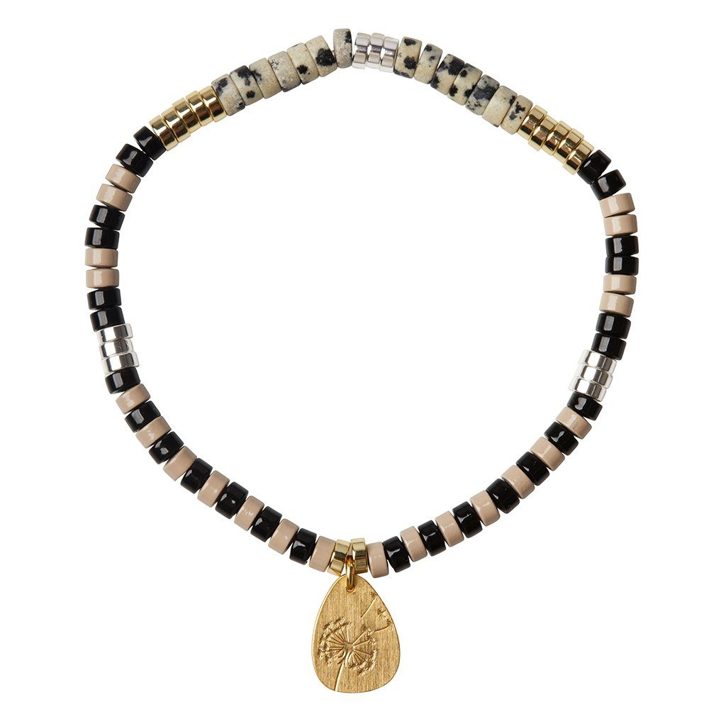 Scout Curated Wears Stone Intention Charm Bracelet Dalmatian Jasper &amp; Gold