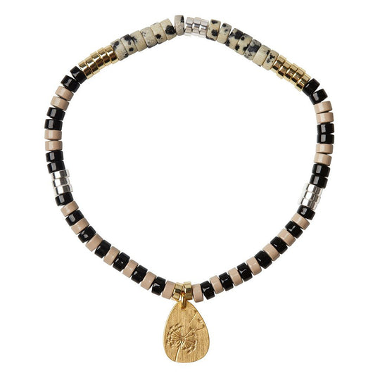 Stone Intention Charm Bracelet Dalmatian Jasper & Gold