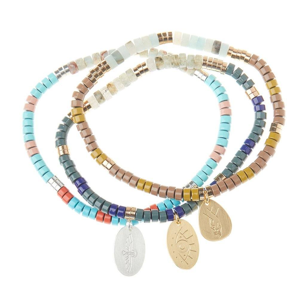 Scout Curated Wears Stone Intention Charm Bracelet African Turquoise &amp; Gold