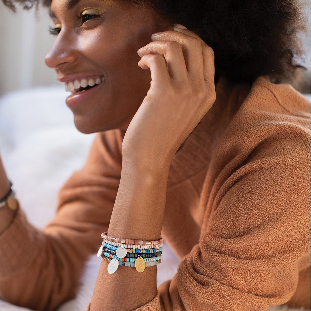 Scout Curated Wears Stone Intention Charm Bracelet Rhodonite &amp; Gold