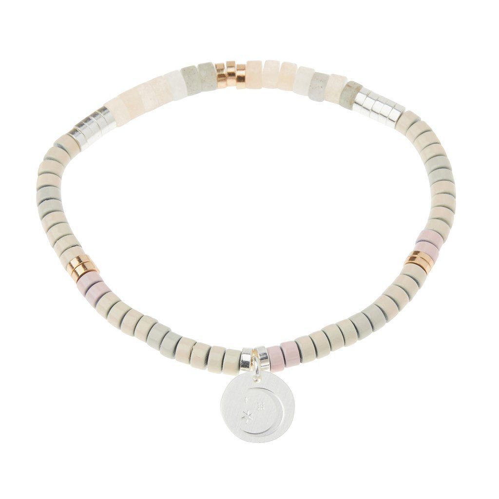 Scout Curated Wears Stone Intention Charm Bracelet Moonstone Silver &amp; Gold