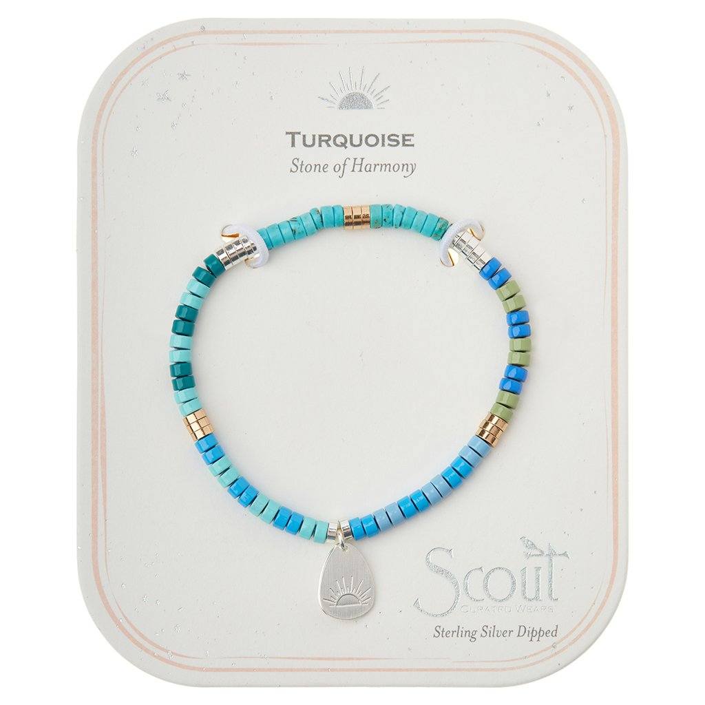 Scout Curated Wears Stone Intention Charm Bracelet Turquoise Silver &amp; Gold