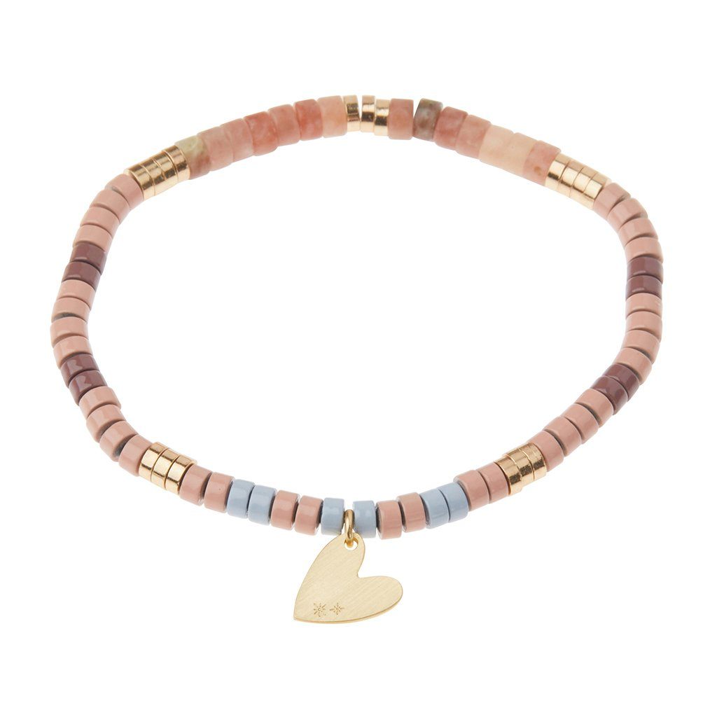 Scout Curated Wears Stone Intention Charm Bracelet Rhodonite &amp; Gold