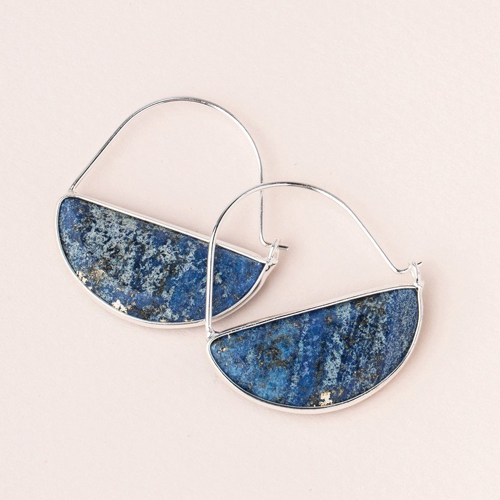 Scout Curated Wears Scout Stone Prism Hoop Lapis &amp; Silver