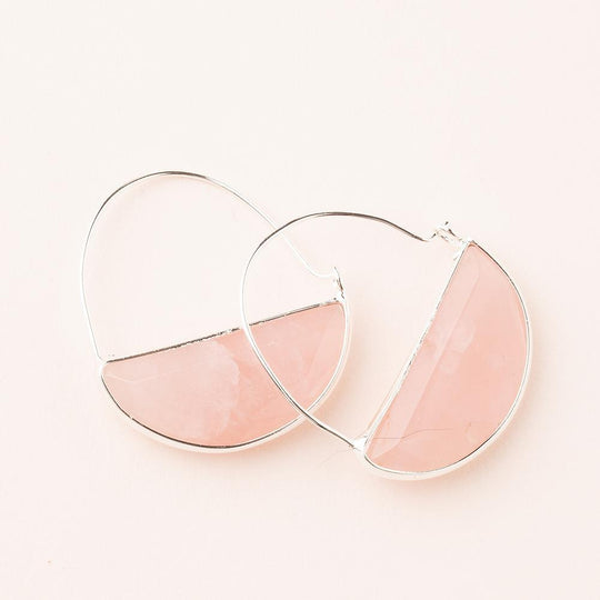 Scout Stone Prism Hoop Rose Quartz &Silver