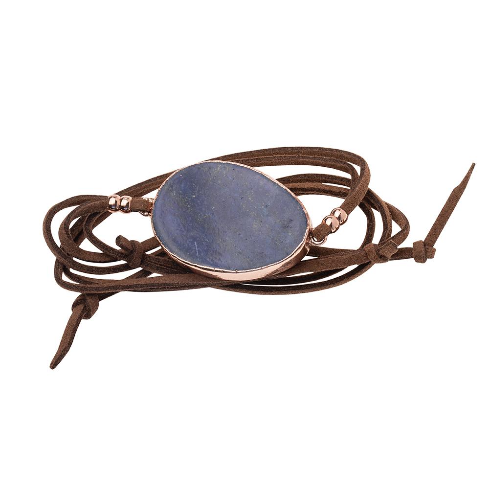 Scout Curated Wears Suede Stone Wrap Lapis &amp; Rose Gold (Stone of Truth)