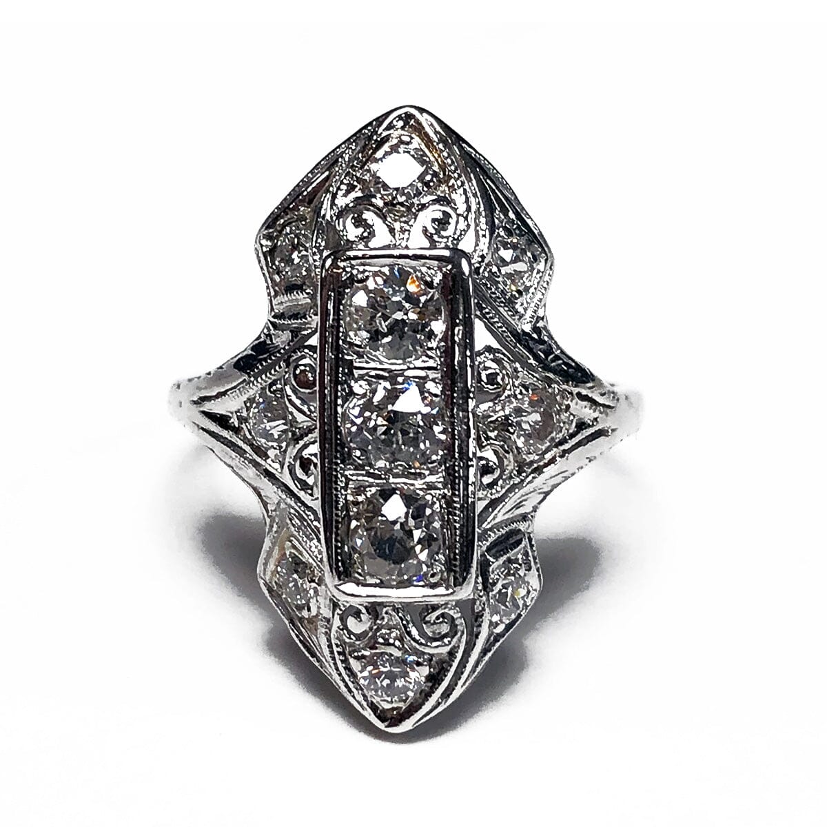 Great Lakes Coin Vintage Platinum Art Deco Diamond Ring