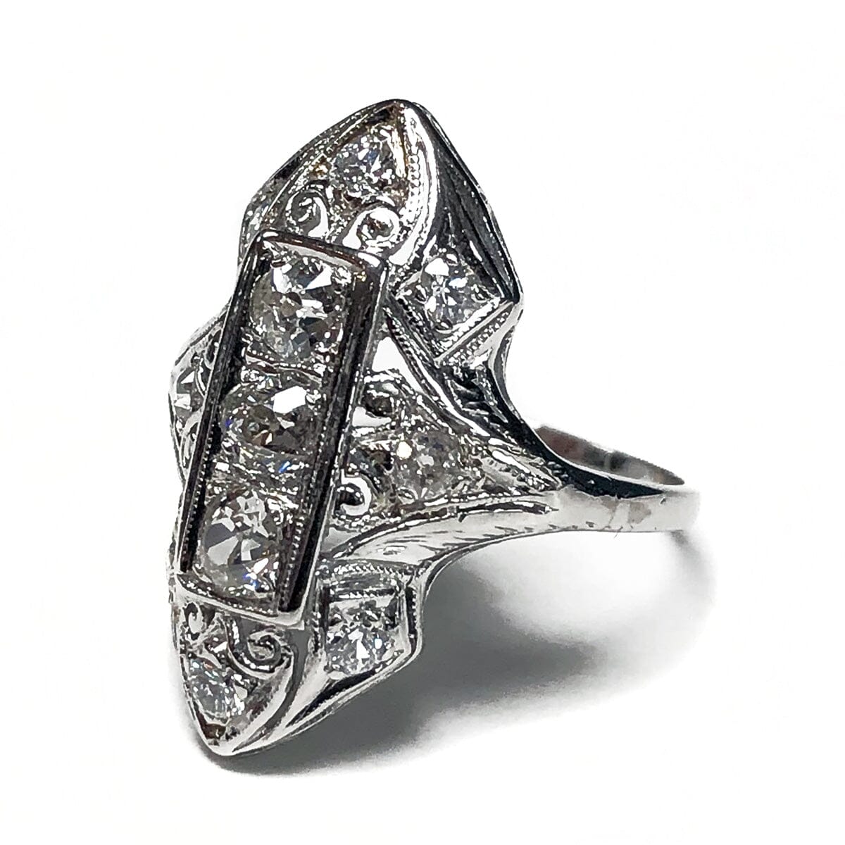 Great Lakes Coin Vintage Platinum Art Deco Diamond Ring