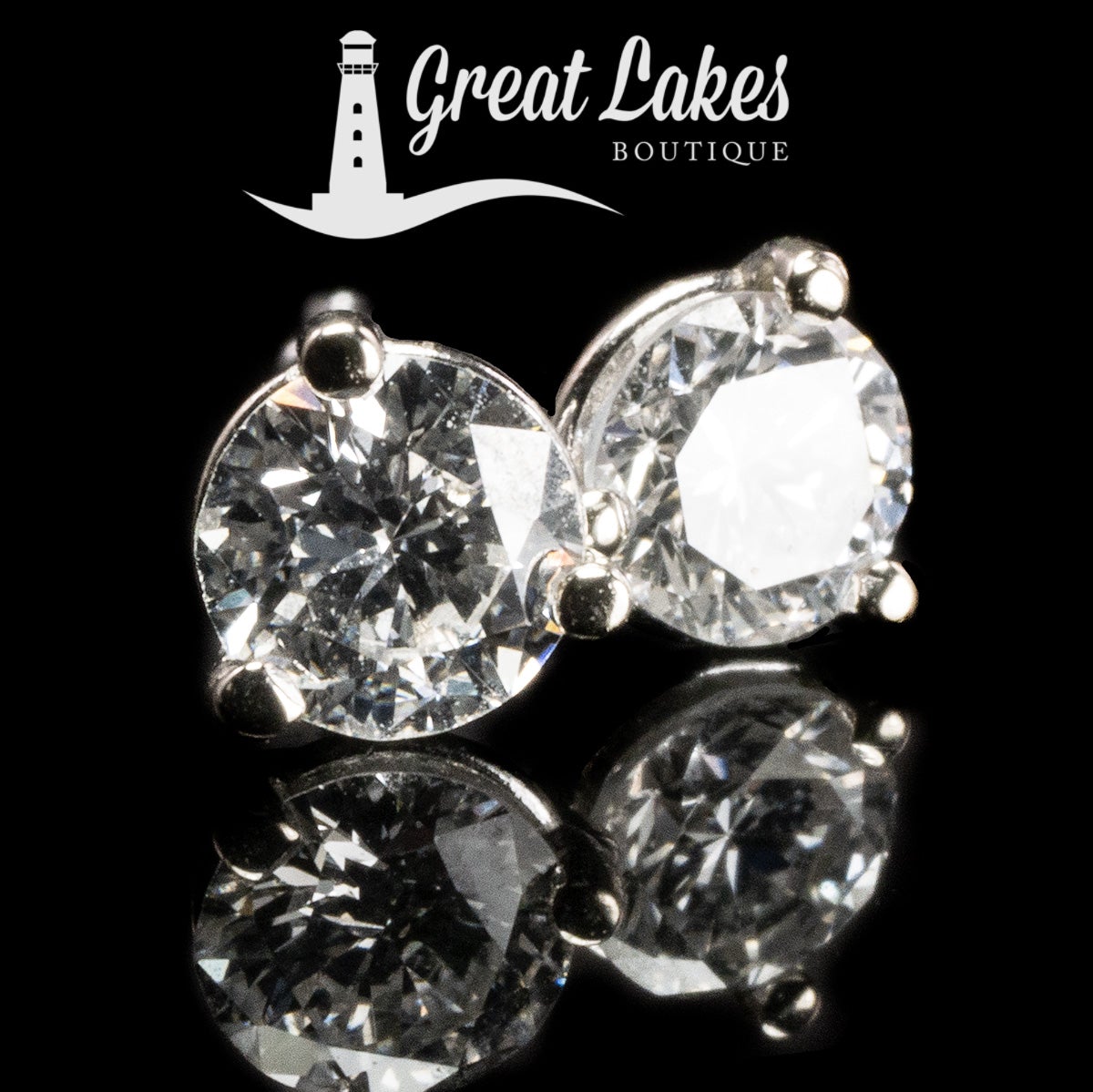 Great Lakes Boutique White Gold Diamond Studs
