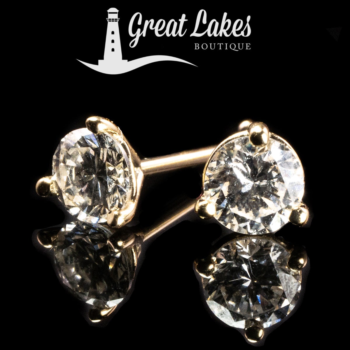 Great Lakes Boutique Yellow Gold Diamond Studs