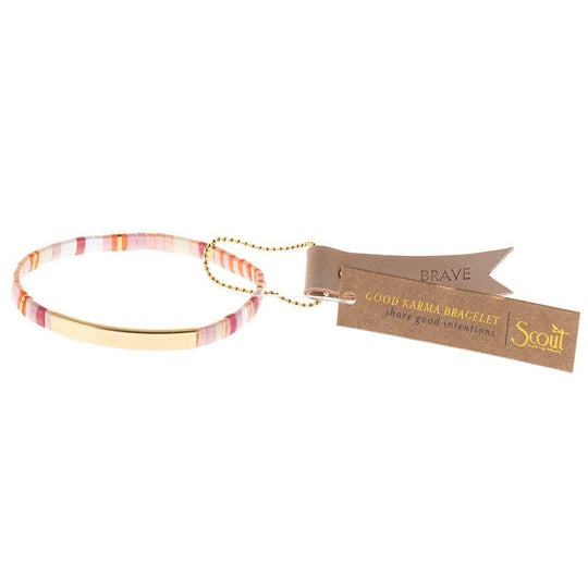 Good Karma Miyuki Bracelet Be Brave Pink Multi & Gold