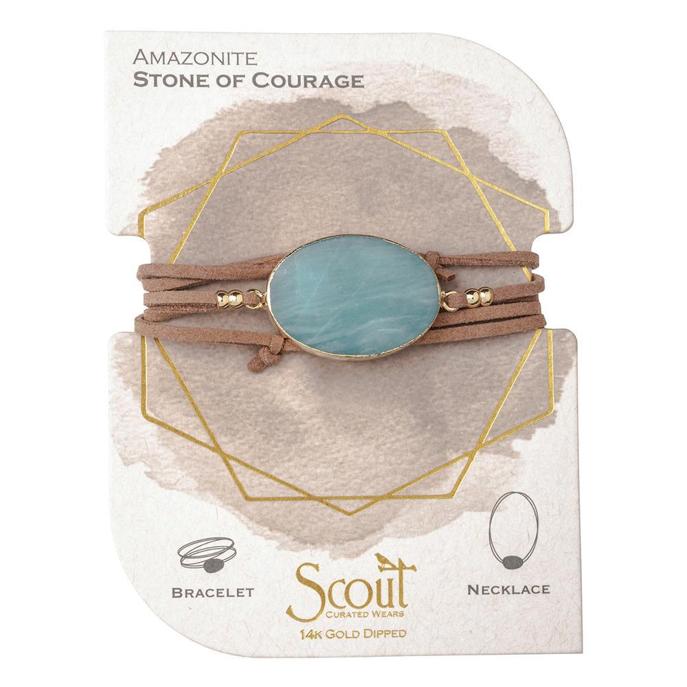 Scout Curated Wears Suede Stone Wrap - Amazonite / Gold / Stone of Courage (1764373364779)
