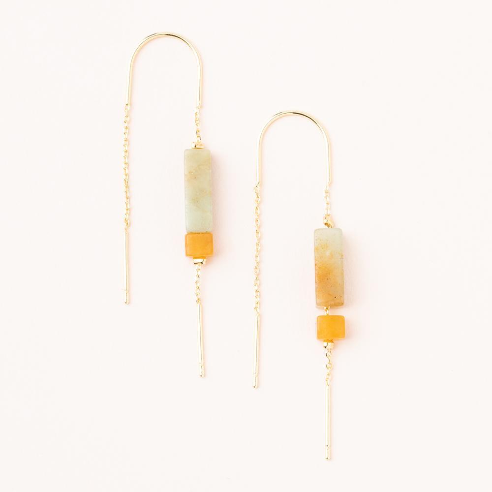 Scout Curated Wears Scout Rectangle Stone Earring Amazonite / Amber / Gold (1764405870635)